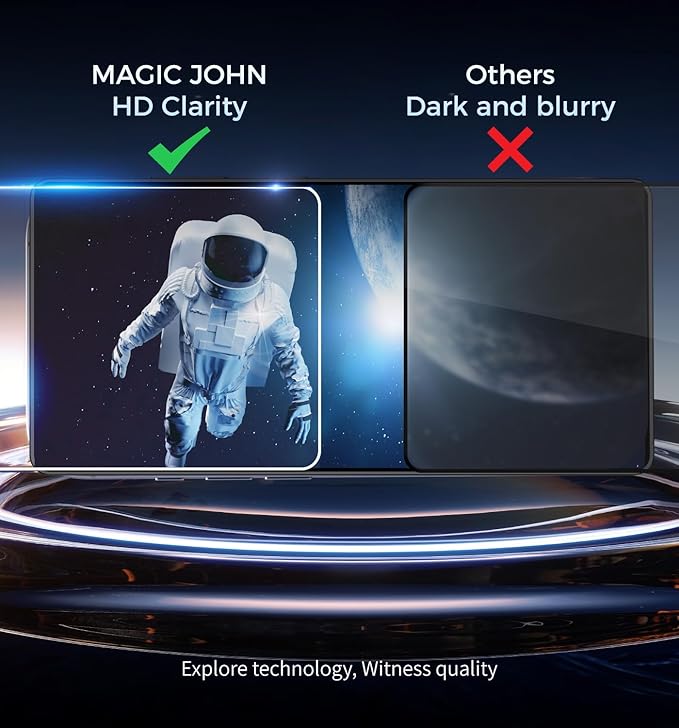 MAGIC JOHN 2 Pack for Samsung Galaxy S25 Ultra Screen Protector, with Shatterproof Tempered Film, Auto Dust-Elimination, Bubble Free & HD Clear, Easy Installation for Samsung Galaxy S25 Ultra