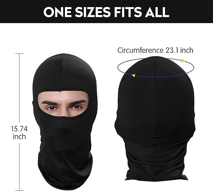 Pukavt 3 Pack Balaclava Face Mask, Ski Mask for Men Women, UV Protection Windproof Scarf for Motorcycle Snowboard Cycling