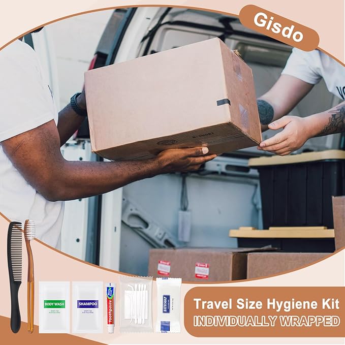 10 Sets Toiletry Kits Homeless Personal Hygiene Kit Bulk Homeless Care Package Supplies Travel Toiletry Kit Homeless Hygiene Kit Bulk for Men Women Charity Disposable Toiletry Kit(8-IN-1)
