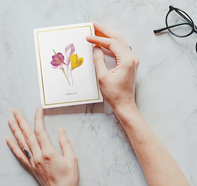 Twigs Paper - 12 Assorted Flowers Thank You Cards With Envelopes - 4 Different Design Floral Bulk Variety Greeting Card Set - Stationery Set for All Occasions - Made in USA (5.5 x 4.25, Set of 12)