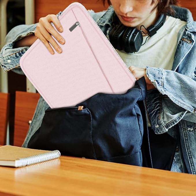 Laptop Sleeve, 15.6 inch Laptop Case, Durable Computer Carrying Bag Protective Case Briefcase Handbag with Front Pocket, Slim Laptop Case Cover for 15.6 Inch HP, Dell, Lenovo, Asus, Notebook, Pink