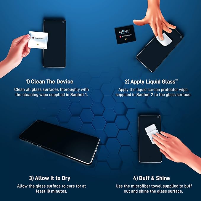 LIQUID GLASS Screen Protector Wipe On Scratch and Shatter Resistant Nano Protection for All Phones Tablets Smart Watches - Universal (New and Advanced)