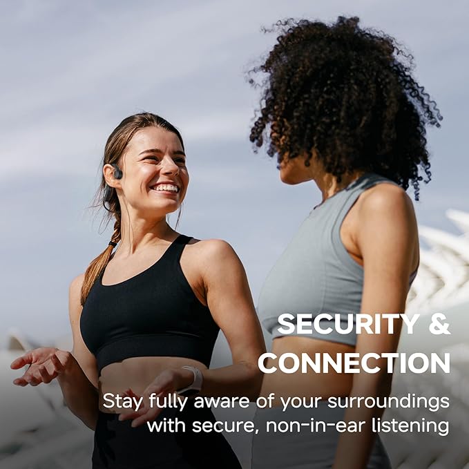 Bone Conduction Headphones, 2025 Upgrade Bluetooth 5.4 Open Ear Headphones, 10H Playtimes Bone Conduction Earbuds with Mic, IP56 Sweatproof Earphones for Workout, Hiking, Black