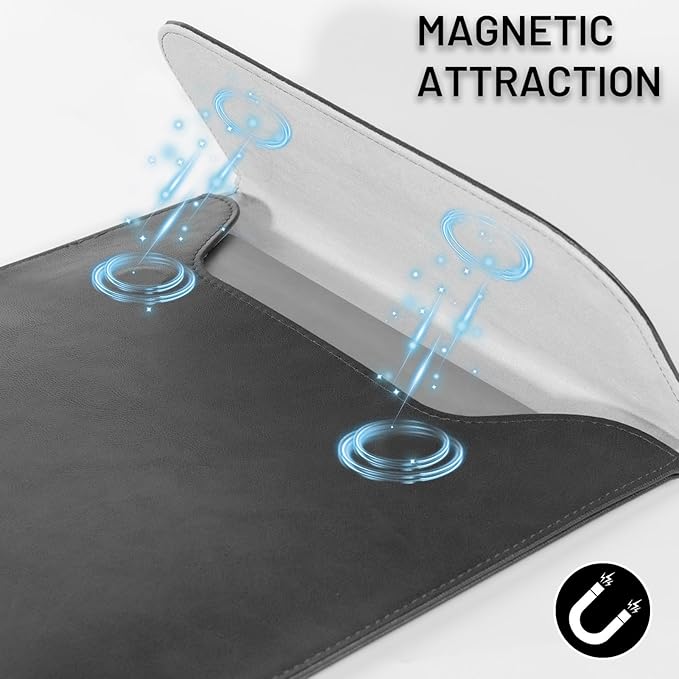 Allinside 15-16 inch Laptop Sleeve Case Compatible with MacBook Air 15 2023-2025/MacBook Pro 16 2021-2024, Waterproof PU Leather Laptop Sleeve Bag Protective Vertical Case Cover, Black