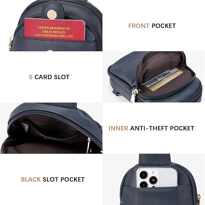 BOSTANTEN Small Sling Bag Crossbody Bags for Women Trendy Crossbody Purse Leather Chest Bag