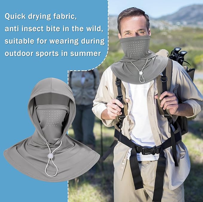 3 Pack Summer Balaclava Sun UV Protection Hood Breathable Full Head Mask Face Cover for Men Women Motorcycle Cycling Fishing