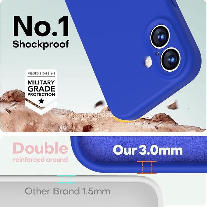 LOVE 3000 Designed for iPhone 17 Case, Premium Silicone [Compatible with Magsafe][Soft Anti-Scratch Microfiber Lining] Shockproof Protective Phone Case for Men Women 6.3", Klein Blue