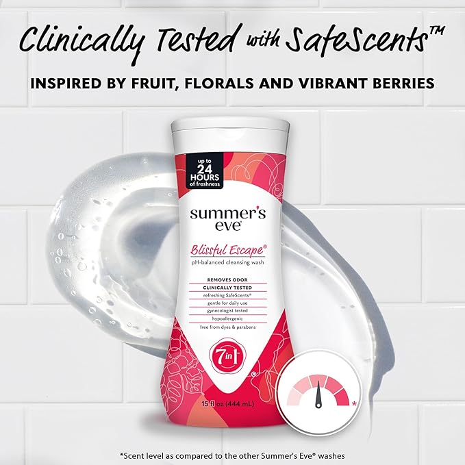 Summer's Eve Blissful Escape Daily Refreshing All Over Feminine Body Wash, Removes Odor, Feminine Wash pH Balanced, 15 Fl Oz (Pack of 3)