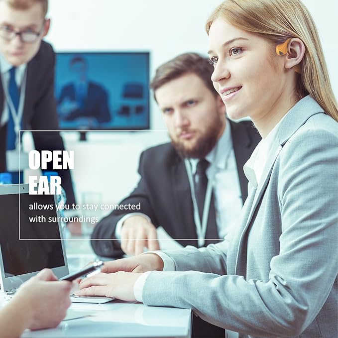 Bone Conduction Headphones Bluetooth - Wireless Open-Ear Headset with Microphones Lightweight Sweat Resistant Waterproof Running Earphones, Long Battery Life