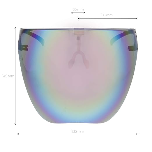 zeroUV - Protective Face Shield Full Cover Visor Glasses/Sunglasses (Anti-Fog/Blue Light Filter) (Black/Pink Mirror)