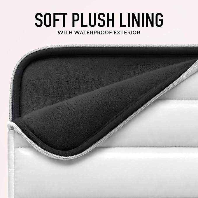 VANDEL - The Original Puffy Laptop Sleeve 13-14 Inch. White Laptop Sleeve for Women. Carrying Case Cover MacBook Pro 14 in, MacBook Air 13 Inch, iPad Pro 12.9, Dell, Asus, HP