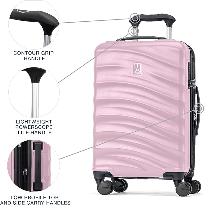 Travelpro Maxlite Air V2 Hardside Expandable Carry on Luggage, 8 Spinner Wheels, Lightweight Hard Shell Suitcase, TSA lock, Pink, Compact Carry On 20-Inch