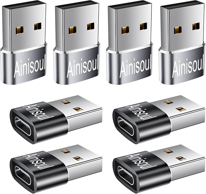 USB to USB C Adapter 8 Pack,Type A to Type C Adapter,USB Converters,USBA to USBC Cable Converter for iPhone 16 15 14 13,iPad Pro,AirPods,iWatch
