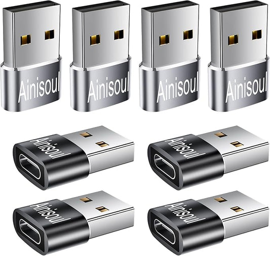 USB to USB C Adapter 8 Pack,Type A to Type C Adapter,USB Converters,USBA to USBC Cable Converter for iPhone 16 15 14 13,iPad Pro,AirPods,iWatch