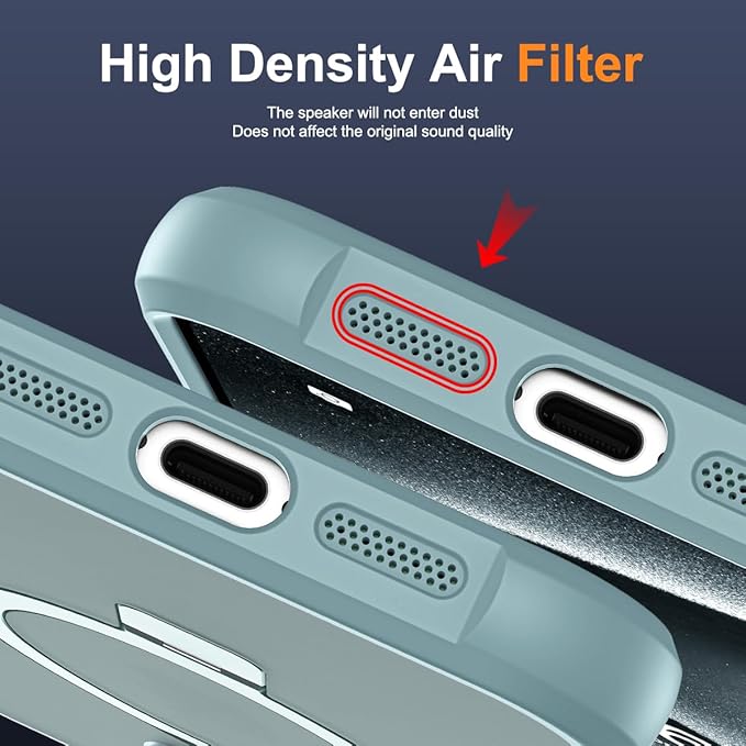 Compatible with iPhone 15 Pro Case with Invisible Magnetic O-Ring Stand Translucent Case for iPhone 15 Pro 6.1" [Compatible with MagSafe][Great Grip Feeling], Blue