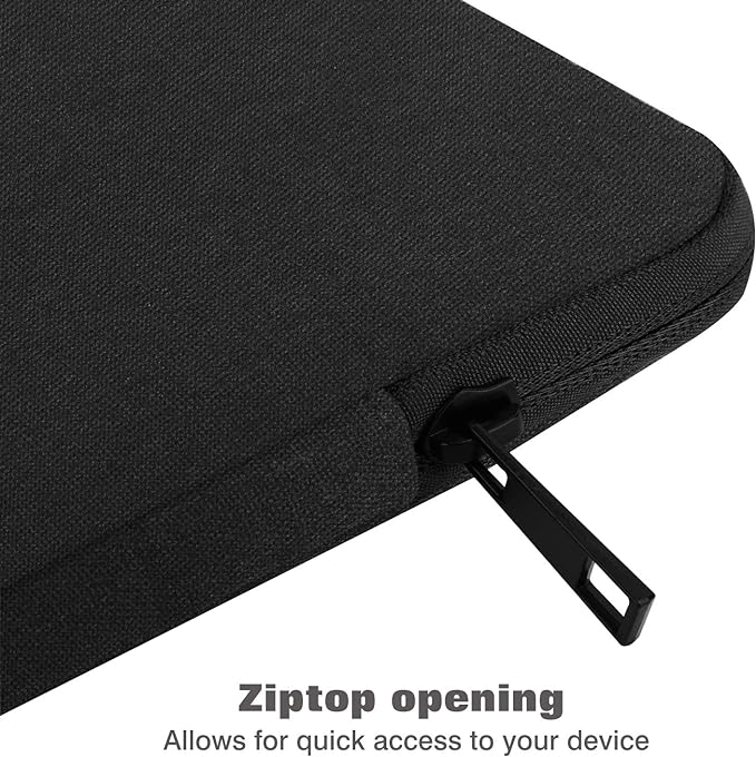 MoKo 13 Inch Tablet Sleeve Fits 13inch iPad Air M3 2025, iPad Pro M4/Air M2 2024, iPad Pro 12.9, Galaxy Tab S8+/S9+ 12.4, Polyester Bag Fit with Apple Pencil or Smart Keyboard,Black