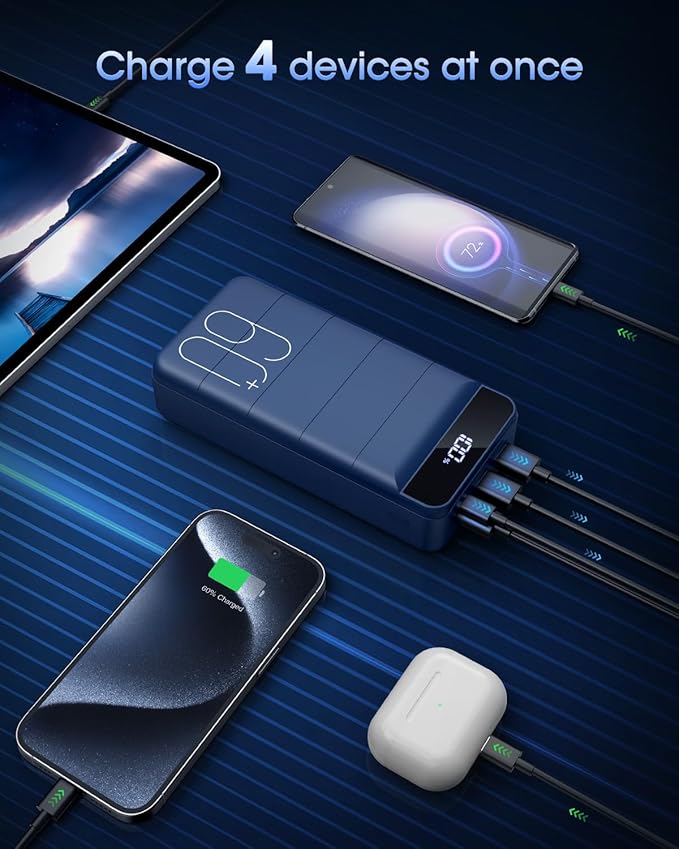 Portable Charger 60000mAh Power Bank - 22.5W Fast Charging External Battery Pack, LED Display USB C Portable Cell Phone Charger for iPhone, Samsung Galaxy, Android, Camping, Travel