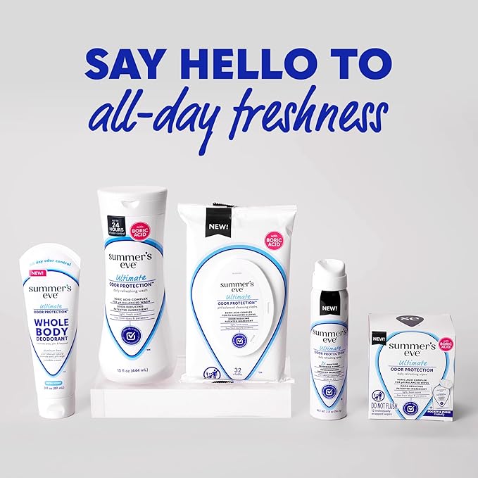 Summer's Eve Fresh Scent Whole Body Deodorant for Women, Aluminum-Free Ultimate Odor Control Cream, 3 Oz