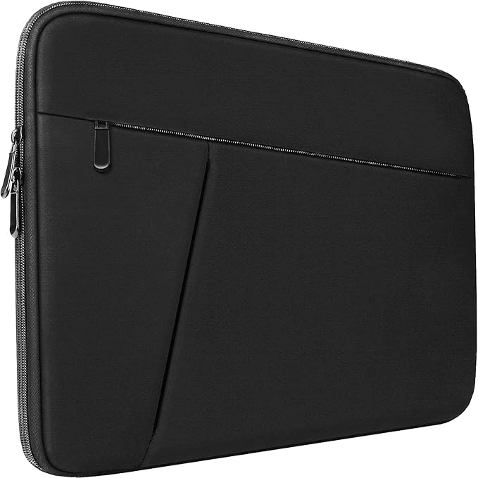 Laptop Sleeve 15 inch, Shockproof Protective Computer Carrying Cover with Front Pocket, Briefcase Laptop Sleeve Bag for 15 inch New MacBook Air, MacBook Pro, HP, Dell, Asus, Black