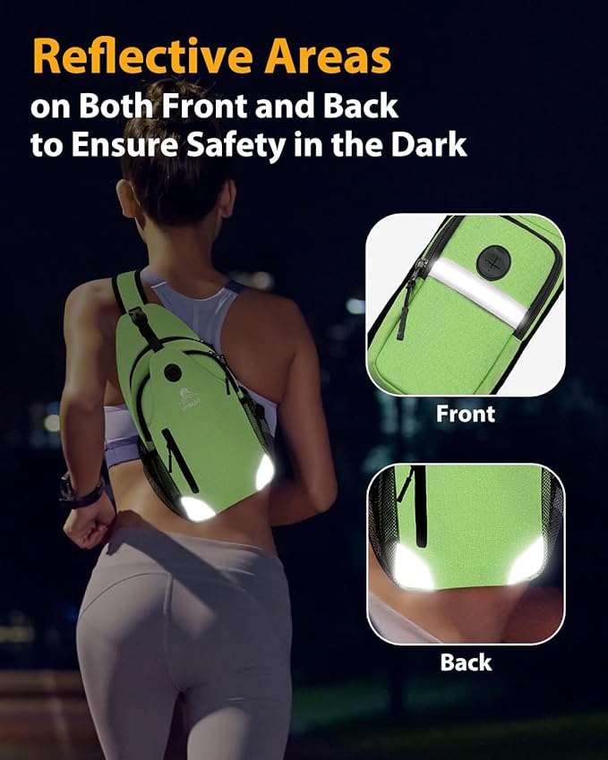 Sling Bag for Women, Crossbody Bag for Men, Cross Body Hiking Backpack, Travel Daypack, Chest Pack with Chest Phone Holder