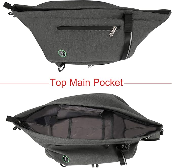 Large Sling Bag Laptop Backpack Cross Body Messenger Bag Shoulder Travel Rucksack (B-Dark Gray)