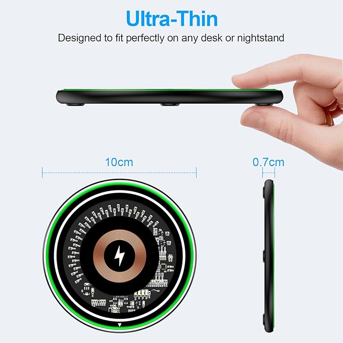Wireless Charger Samsung Fast Charging Pad 15W Wireless Phone Charger Android Charging Station Mat for Samsung Galaxy S25 Ultra/S25 Plus/S25/S24/S23/S22/S21,iPhone 16 Pro Max 16e 16Plus 15 14 13 12