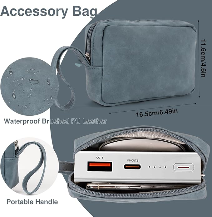 Allinside 13-14 Inch Laptop Sleeve Case for MacBook Pro 14" 2021-2024/MacBook Air 13" 2010-2017/MacBook Pro 13" 2010-2015, Waterproof PU Leather Sleeve Cover with Stand & Accessory Pouch, Blue