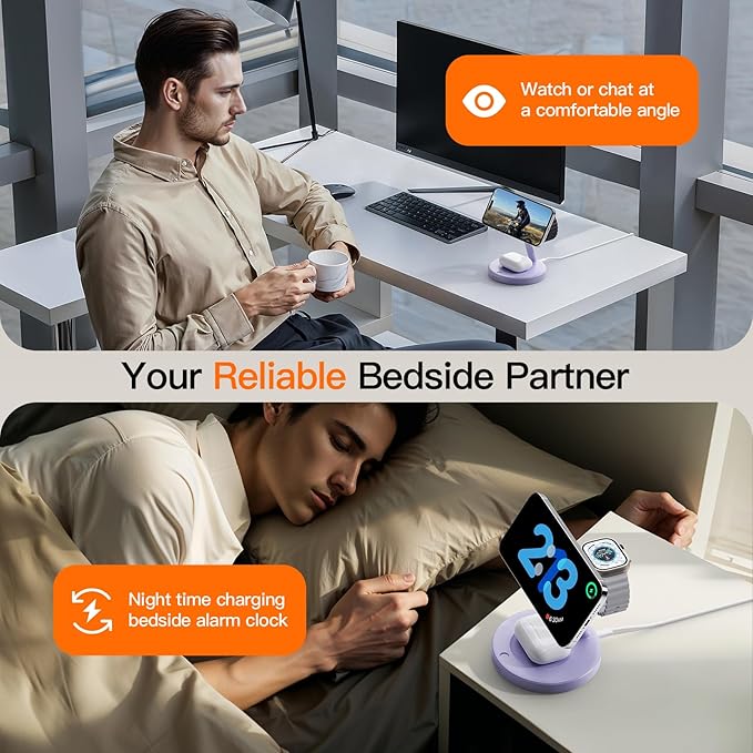 2025 3 in 1 Charging Station for Apple iPhone AirPods Watch with Mag-Safe Charger Wireless Charger Stand for iPhone 16 15 14 13 12 Series AirPods iWatch Series - Gifts for Wife & Husband