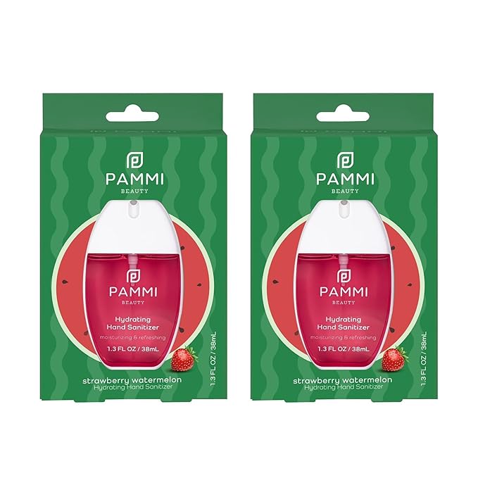 PAMMI Hand Sanitizer Spray Travel Size - Mini Scented Hand Sanitizer Spray Quicky Dry, Pocket Scented Hand Saniztier - 600-Sprays (2 Packs (Strawberry Watermelon))