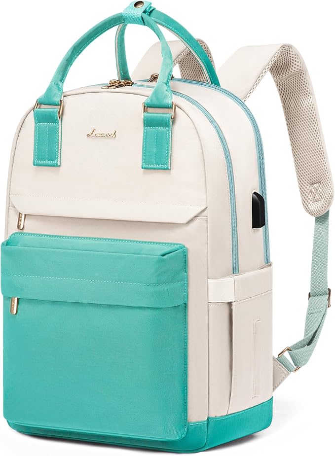 LOVEVOOK Laptop Backpack for Women 15.6 Inch Laptop Bag with USB Port, Fashion Waterproof Backpacks Teacher Nurse Stylish Travel Bags Vintage Daypacks for College Work