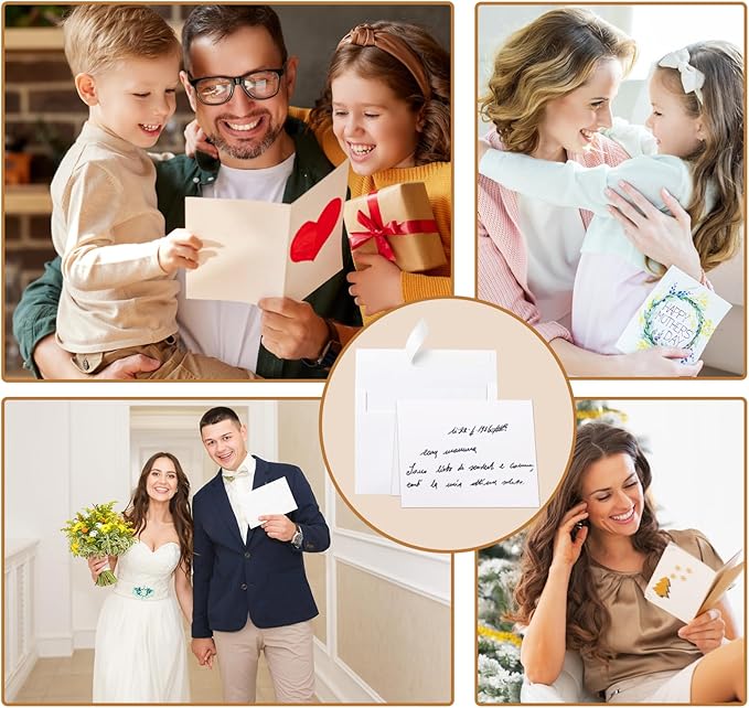 White Blank Greeting Cards and Envelopes 4 x 6 Heavyweight Folded Cardstock and A4 Envelopes Printable Self Seal 20 Packs for DIY Wedding Invitations, Party, Thank You Cards, Baby Showers
