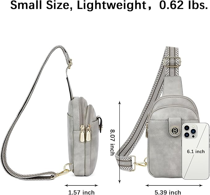 BOSTANTEN Small Sling Bag Crossbody Bags for Women Trendy Crossbody Purse Leather Chest Bag