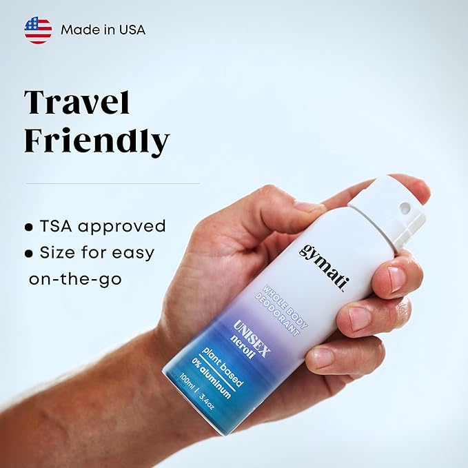 Fitness Deodorant Spray - Men & Women - Aluminum-Free - All Day Ultimate Odor Protection - Built For Sweat - Air-Powered - Vegan & Plant-Based - Made in USA -Unisex -3.4oz Travel Size -3 Pack