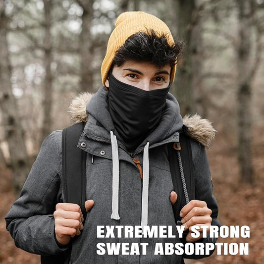 HONGTEYA 6 Pack Neck Gaiter Face Mask: Breathable Windproof Face Cover Balaclava High Elastic Earloop Bandana for Men Women