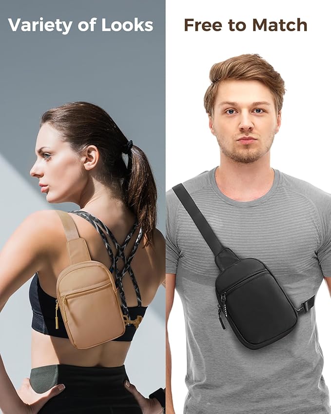 CHOLISS Small Sling Bag for Women and Men, Crossbody Bags Trendy Fanny Packs Chest Bag with Extended Strap