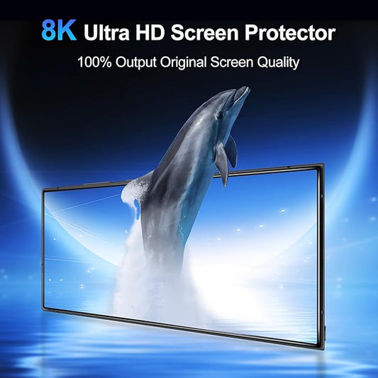 Compatible with Samsung Galaxy S24 Ultra Screen Protector Clear,[100% Fingerprint Unlock][Shatterproof][Anti-Fingerprint] 3D Full Coverage 9H Screen Protector,Easy Installation,2 Pack