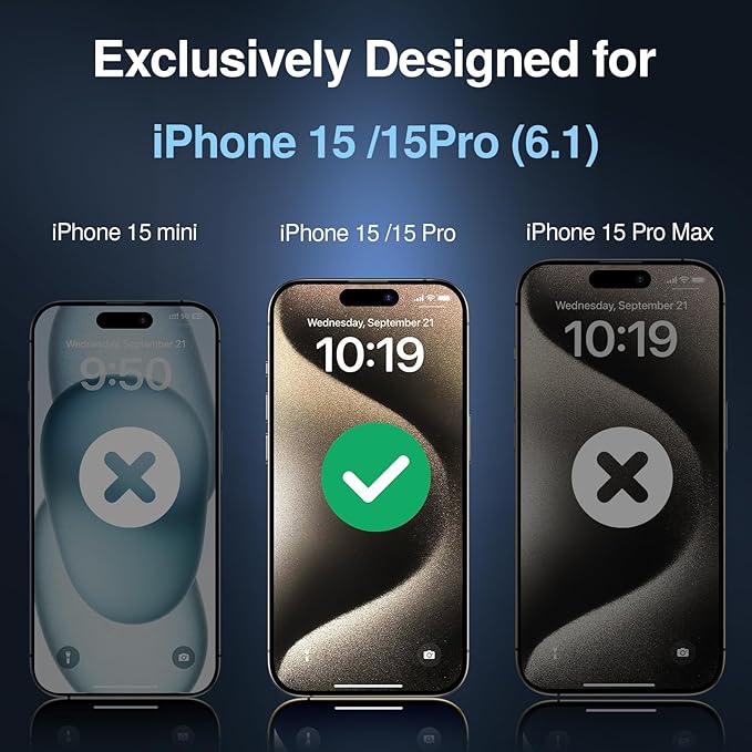 SMARTDEVIL 2PACK Privacy Screen Protector for iPhone 15 Pro Max Shatterproof Tempered Glass [True 28°Anti Spy] [9H Hardness] [Auto Dust-Elimination Install], [Bubble Free]