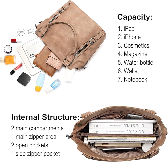 CLUCI Purses for Women Vegan Leather Handbags Tote Purse Shoulder Bag Large Ladies Hobo Bags