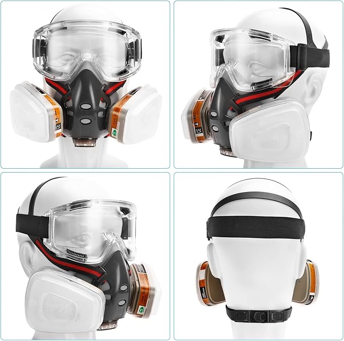 Gas Masks Survival Nuclear and Chemical, Full Face Gas Mask with Activated Carbon Filter
