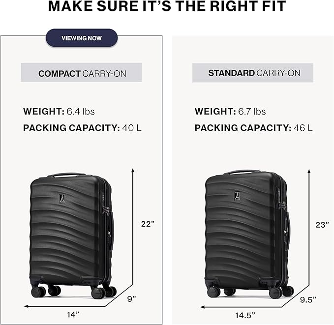 Travelpro Maxlite Air V2 Hardside Expandable Carry on Luggage, 8 Spinner Wheels, Lightweight Hard Shell Suitcase, TSA lock, Pink, Compact Carry On 20-Inch