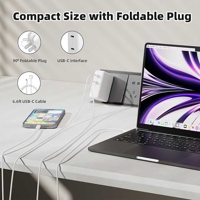 Mac Book Pro Charger, Csevanli 280W USB C Charger Fast Charger Adapter Compatible with MacBook pro/Air 13, 14, 15, 16 inch, ipad Pro,Samsung Galaxy and All USB C Device (2 Cables Included)