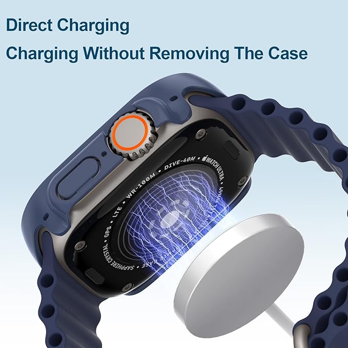 2 in 1 Waterproof Case for Apple Watch Screen Protector Ultra 1/2 Ultra 3(2025) 49mm with Tempered Glass [Overal Protective] Ultra-Thin PC Bumper Cover Compatible iWatch Accessories