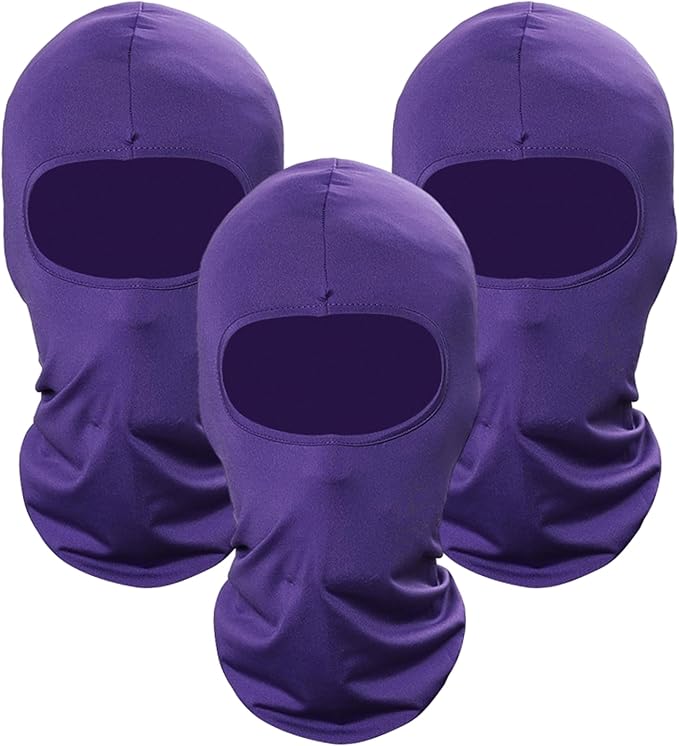 Pukavt 3 Pack Balaclava Face Mask, Ski Mask for Men Women, UV Protection Windproof Scarf for Motorcycle Snowboard Cycling