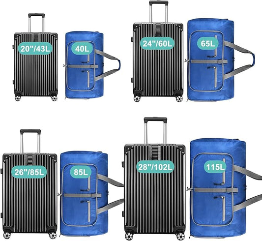 Dimayar Travel Duffle Bag for Men Women - Foldable Duffel Bag with Shoes Compartment - Overnight Bags Waterproof & Tear Resistant(115L,Navy Blue)