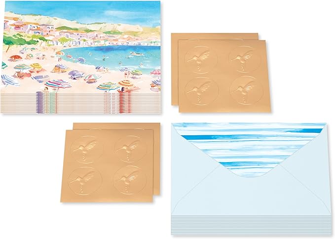 Papyrus 14-Count Blank Cards with Envelopes (Beach)