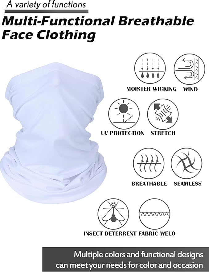 Geyoga Winter Face Mask for Men UV Protection Mask Sunscreen Breathable Windproof Neck Gaiters Scarf Fishing Cycling Running