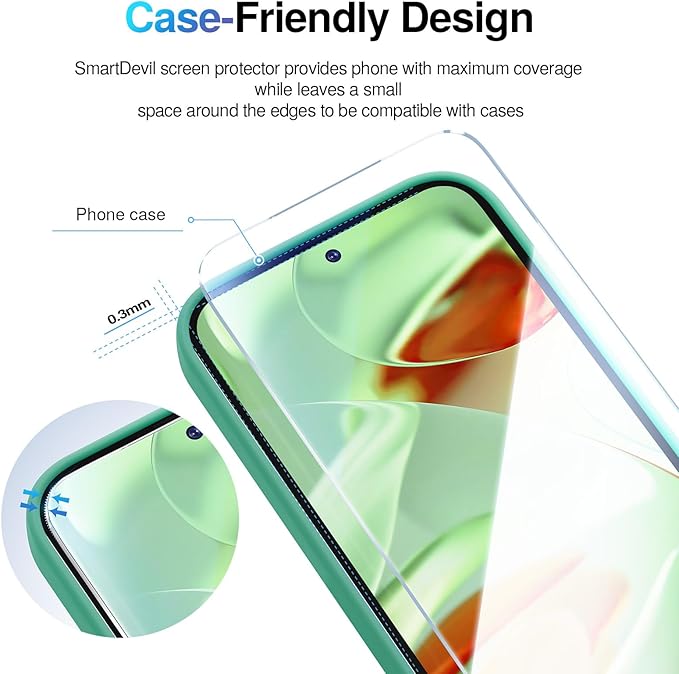 SMARTDEVIL [3+1 Pack Screen Protector For Google Pixel 9 With Camera Lens Protector, FingerPrint Reader Compatible, Clear 9H Tempered Glass Film, Fast & Easy Installation, Alignment Frame