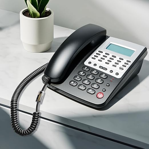 Uvital Telephone Cord Detangler, Anti-Tangle Telephone Handset Cable 360 Degree Rotating Landline Swivel Cord Untangler Black (2 Pack)