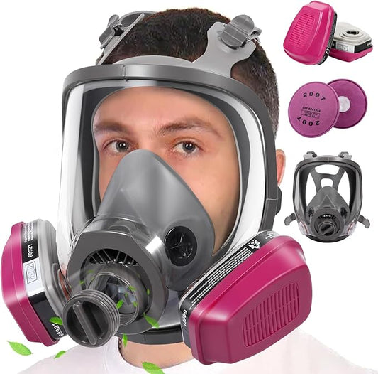 Gas Masks Survival Nuclear and Chemical - Reusable Full Face Respirator Gas Mask with Activated Carbon Filter