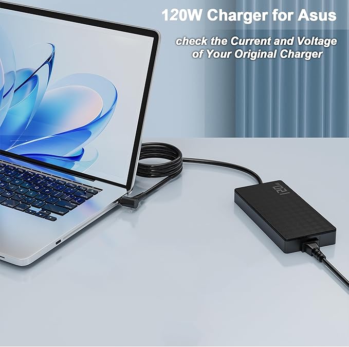 120W AC Charger Fit for Asus Zenbook Flip 15 Q546FDX Q546FD Q546F Q546 Q547FD Q547F Q547 Q535UD Q535U Q535 Laptop Power Supply Adapter